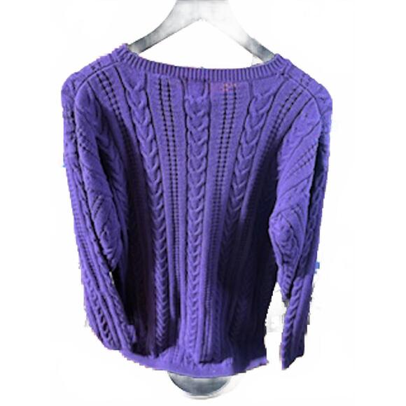 Gap Women's Cozy Purple Cable Knit Sweater Size Small - Picture 2 of 3